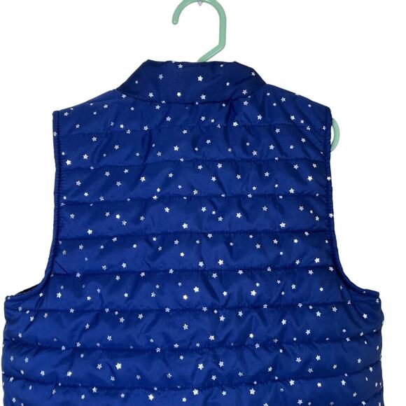 Zelos Girls Sz L (12-14) Puffer Vest Navy with Metallic Silver Star Print NWT - Picture 5 of 16
